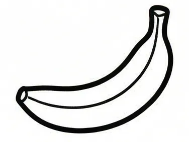 a banana with a black outline on it.webp
